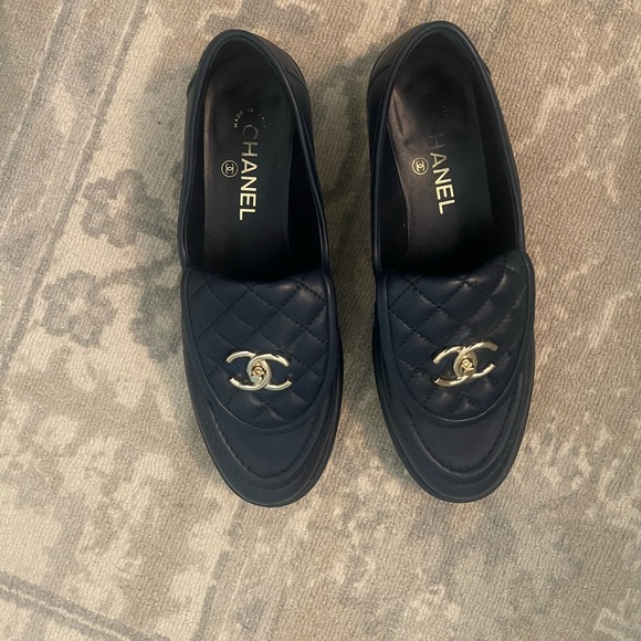 Navy Chanel lambskin loafers - perfect condition! - Picture 5 of 7